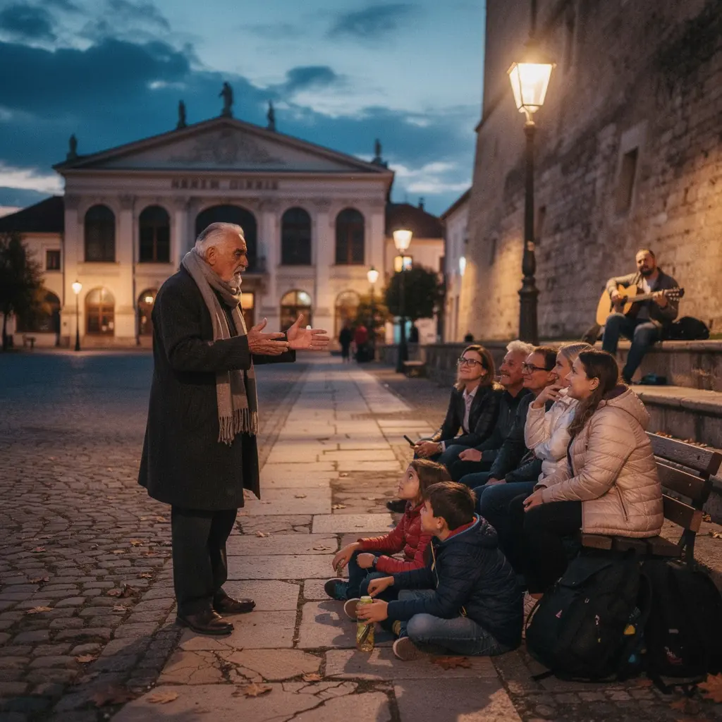 Un grup de turiști ascultând un ghid care le explică eticheta locală și obiceiurile tradiționale.